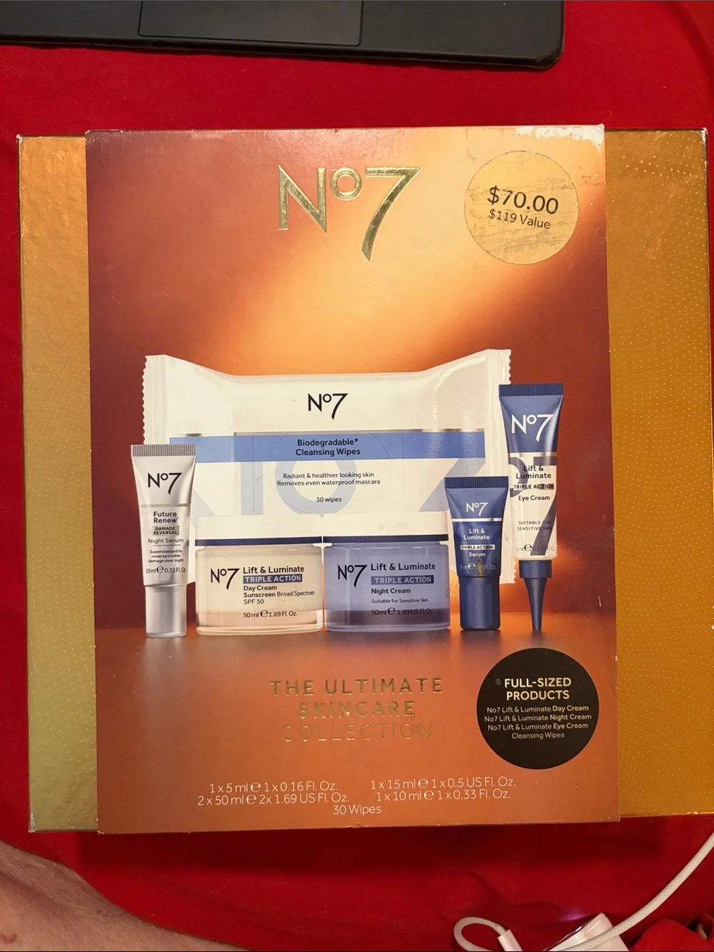 No7 Lift & Luminate Skincare Set - Full size products. Sealed products